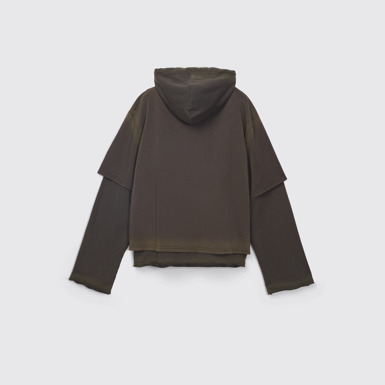 CAMPERLAB JERSEY Sweat à capuche en coton biologique noir dégradé