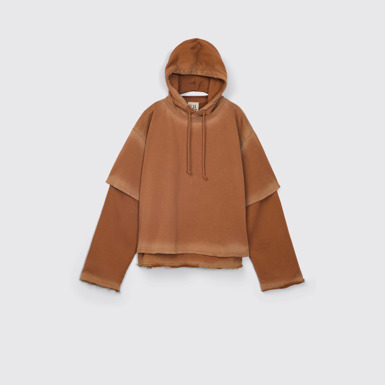 CAMPERLAB JERSEY Sweat à capuche en coton biologique couleur terracotta dégradé