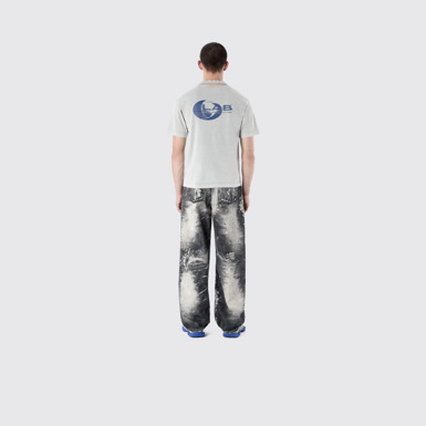 CORDUROY PRINT DENIM LOOSE JEANS