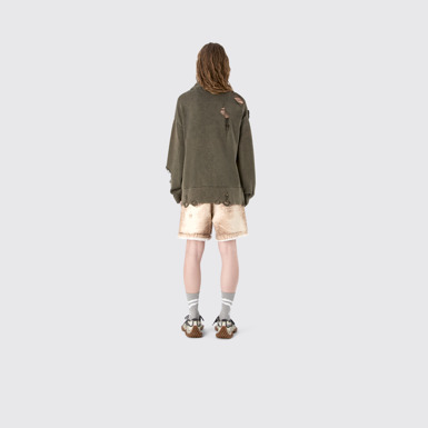 DISTRESSED KINT CUT-OUT CREWNECK FADED BLACK