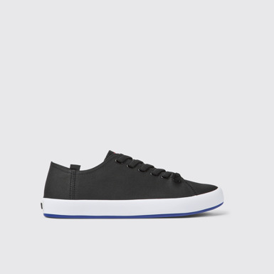 Side view of Andratx Black textile shoes for men