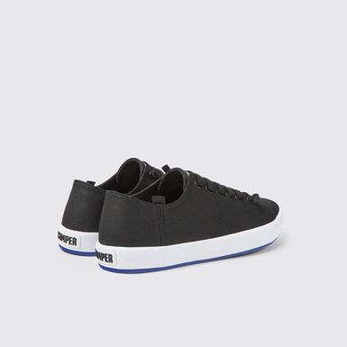 Back view of Andratx Black textile shoes for men