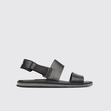 Side view of Spray Black Sandals for Men