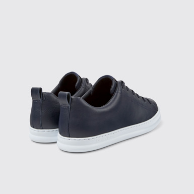 Back view of Runner Blue Leather Men's Sneakers.