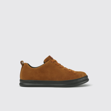 Side view of Runner Brown nubuck sneakers