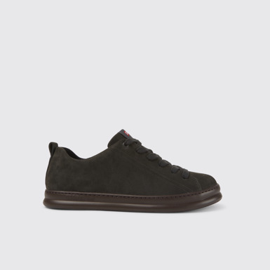 Side view of Runner Dark grey nubuck sneakers