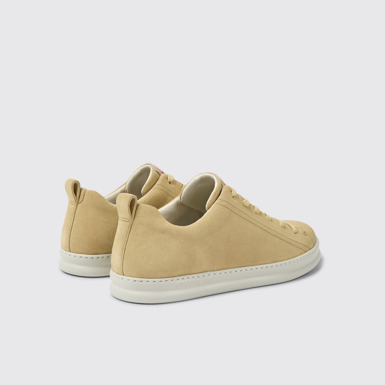 Back view of Runner Beige nubuck sneakers for men