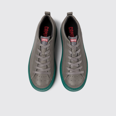 Runner Sneakers grises de piel para hombre