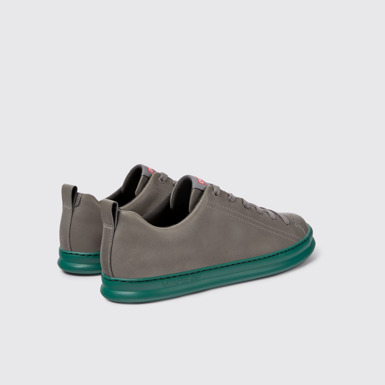 Back view of Runner Gray leather sneakers for men