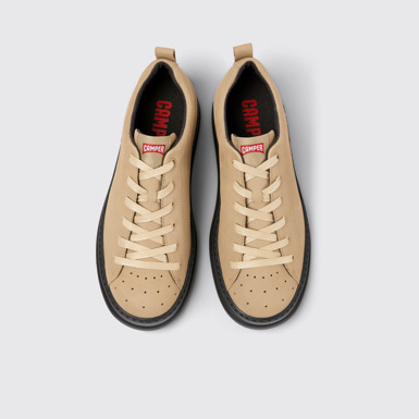 Overhead view of Runner Beige nubuck sneakers for men