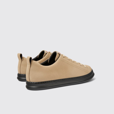 Back view of Runner Beige nubuck sneakers for men