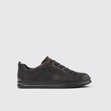 Side view of Runner Multicolored recycled nubuck sneakers for men