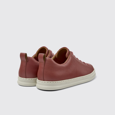 Back view of Runner Red Leather Sneaker for Men