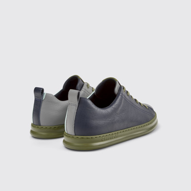 Back view of Twins Multicolored Leather Sneaker for Men