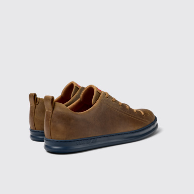Back view of Runner Brown nubuck sneakers for men