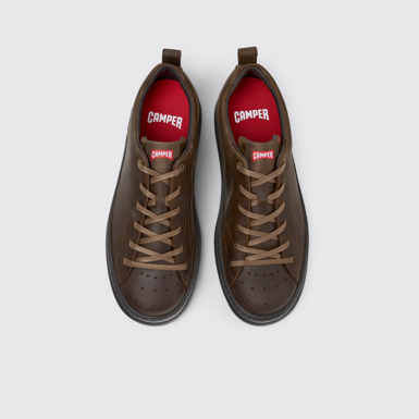 Overhead view of Runner Brown Nubuck Sneakers for Men.