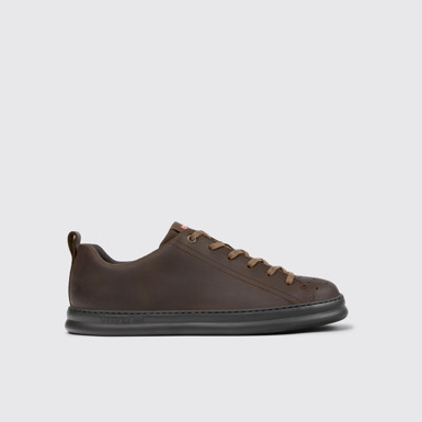 Side view of Runner Brown Nubuck Sneakers for Men.