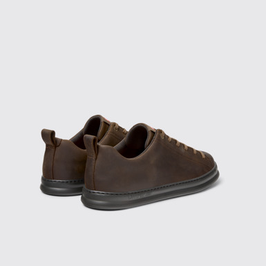 Back view of Runner Brown Nubuck Sneakers for Men.