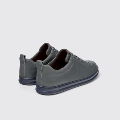 Runner Gri Deri Spor Ayakkabı (Erkek). arkadan görünümü