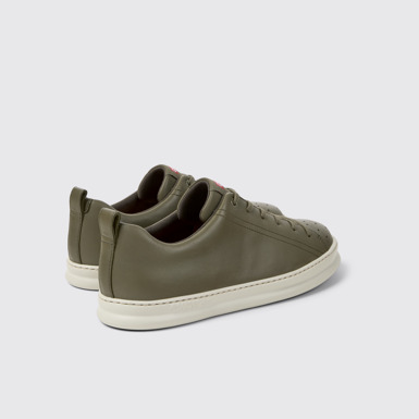 Back view of Runner Green Leather Sneakers for Men.