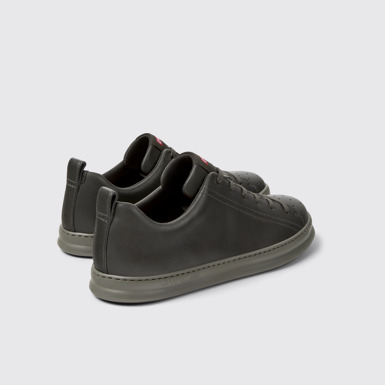 Back view of Runner Gray Leather Sneakers for Men.