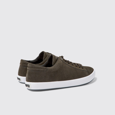 Back view of Andratx Gray nubuck sneakers for men
