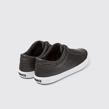 Back view of Andratx Brown leather sneakers for men
