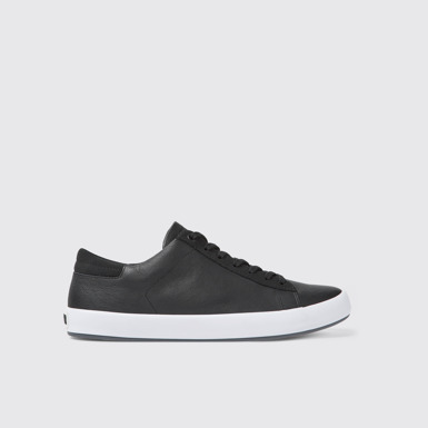 Andratx Sneakerși din piele și piele năbuc pentru bărbați, negru
