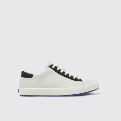 Side view of Andratx White Leather/Nubuck Sneaker for Men