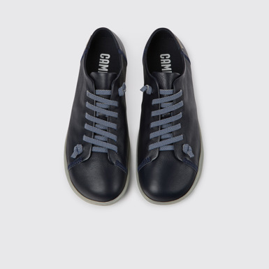 Overhead view of Peu Blue leather shoes for men