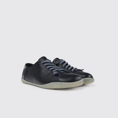 Front view of Peu Blue leather shoes for men