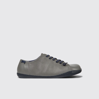 Side view of Peu Gray leather shoes for men