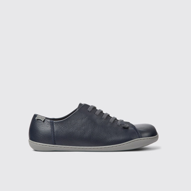 Side view of Peu Blue leather shoes for men