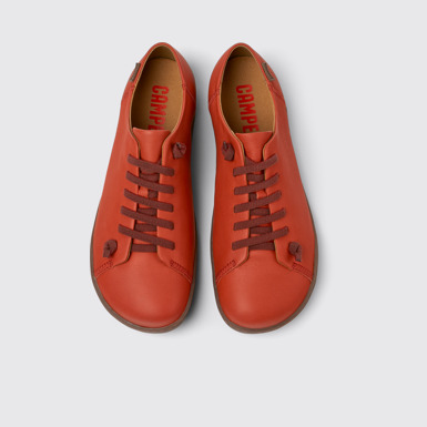 Overhead view of Peu Red leather shoes for men