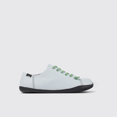 Side view of Peu White Leather Basket for Men