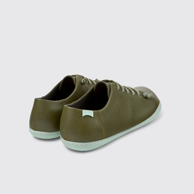 Back view of Peu Green Leather Basket for Men