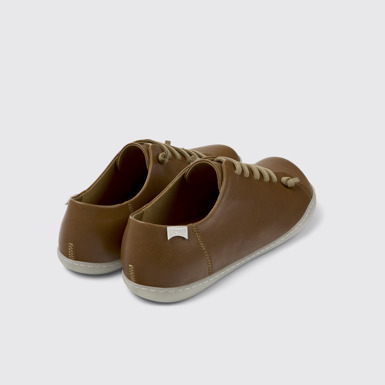 Back view of Peu Brown Leather Basket for Men