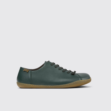 Side view of Peu Green Leather Shoes for Men.