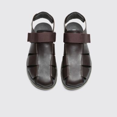 Overhead view of Oruga Brown Sandals for Men