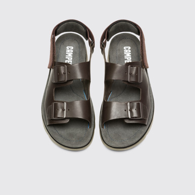 Overhead view of Oruga Brown Sandals for Men