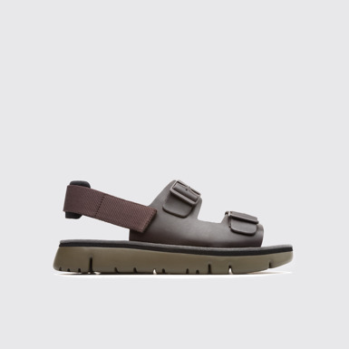 Side view of Oruga Brown Sandals for Men