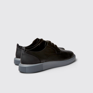 Back view of Bill Men’s black shoes with laces