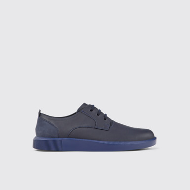 Side view of Bill Men’s navy shoes with laces