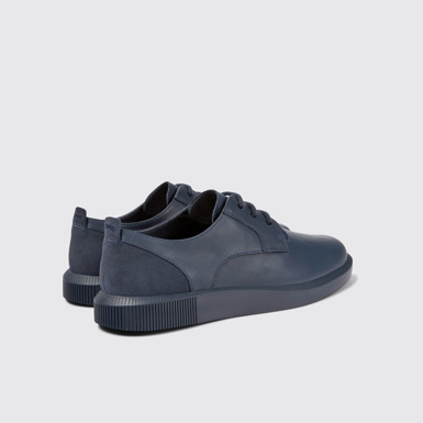 Back view of Bill Blue leather and nubuck sneakers