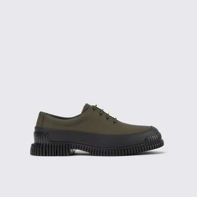 Side view of Pix Smart green lace up shoe for men