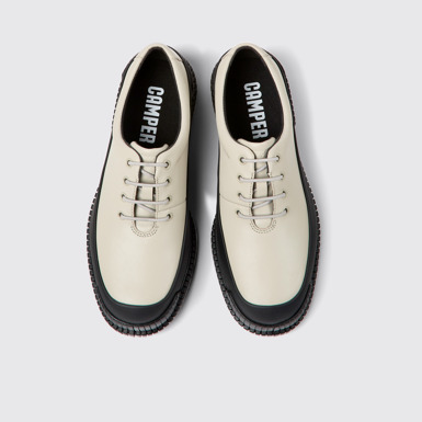 Overhead view of Pix Black and gray shoes for men