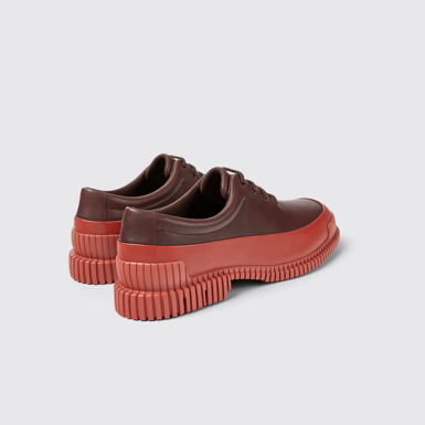 Back view of Pix Red and brown shoes for men