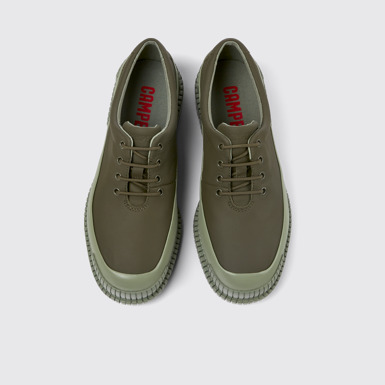 Overhead view of Pix Green shoes for men