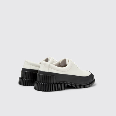 Back view of Pix White Leather Shoe for Men