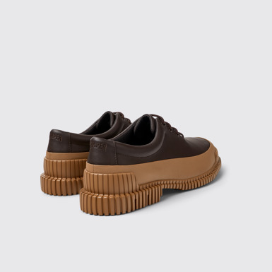 Back view of Pix Brown Leather Shoe for Men